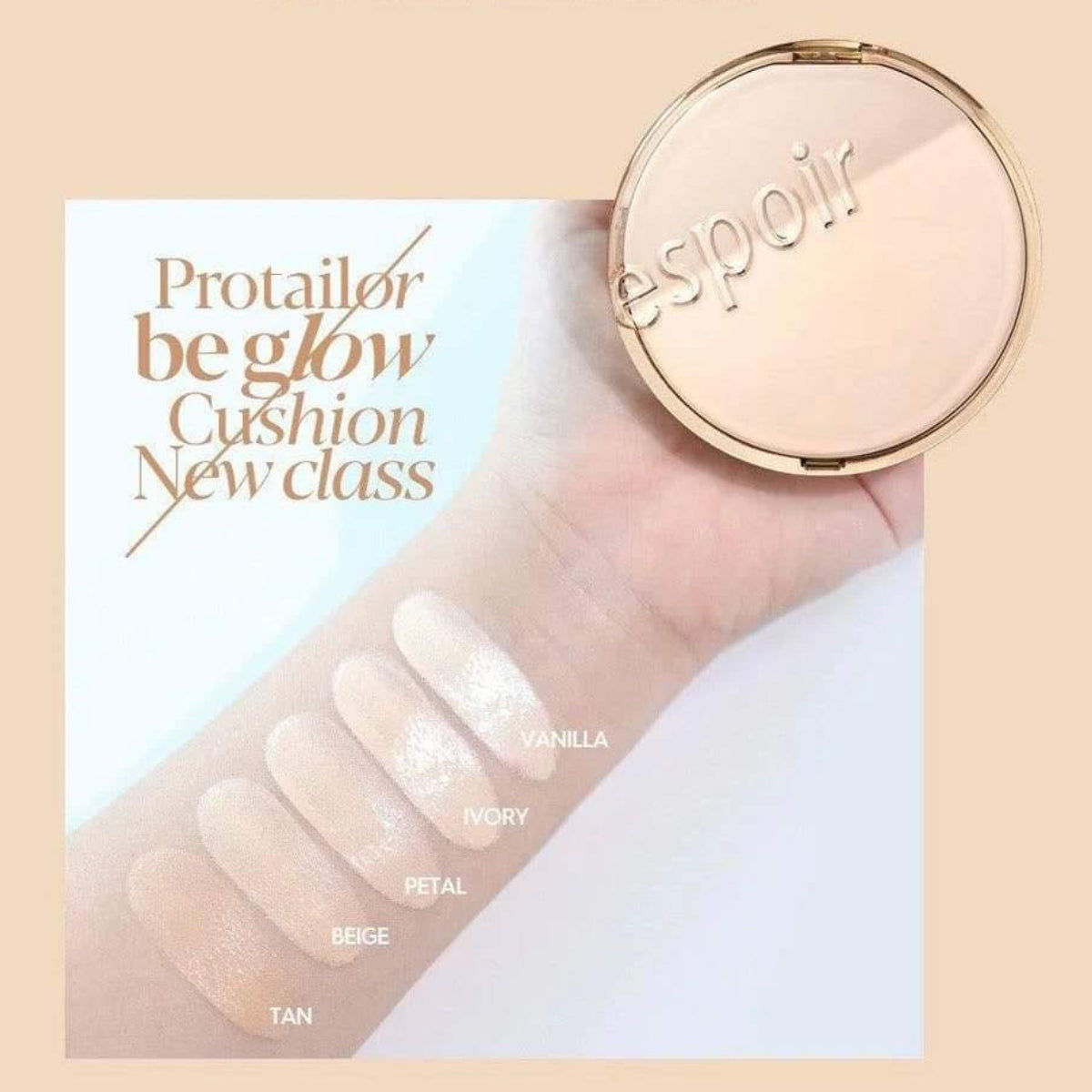 Phấn Nước Espoir Pro Tailor Be Glow Cushion New  Class 2023 SPF42 PA++ 13gr (Tặng thêm 1 lõi)