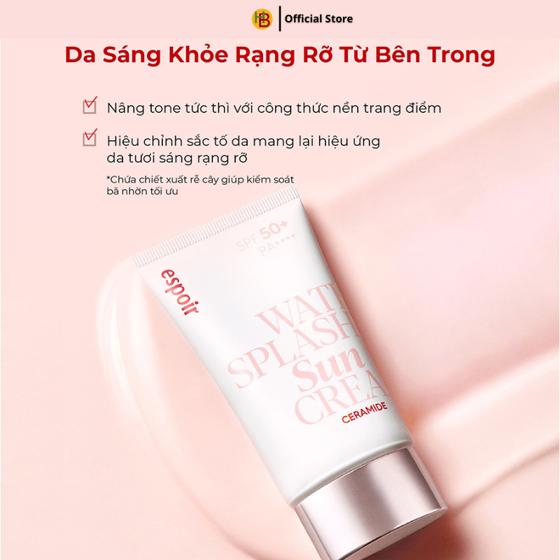 Kem Chống Nắng Dưỡng Ẩm ESPOIR WATER SPLASH SUN CREAM CERAMIDE SPF50+ PA++++