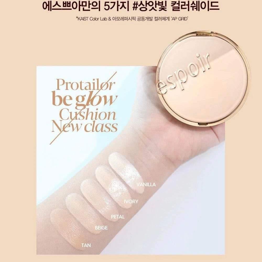 Set Phấn Nước Espoir Pro Tailor Be Glow Cushion New Class 2023 (Lõi Refill + 1 Foundation 7ml)